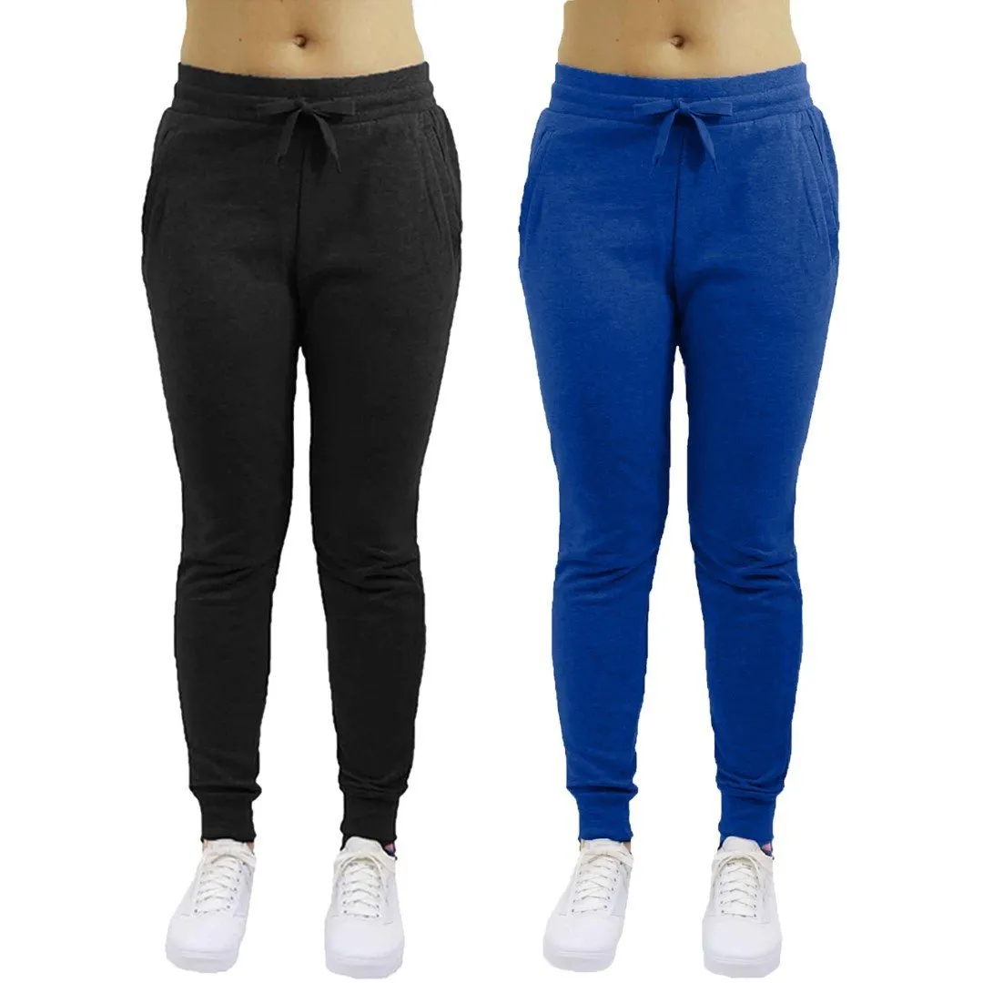 2-Pack: Galaxy By Harvic Women's Heavyweight Fleece-Lined Joggers