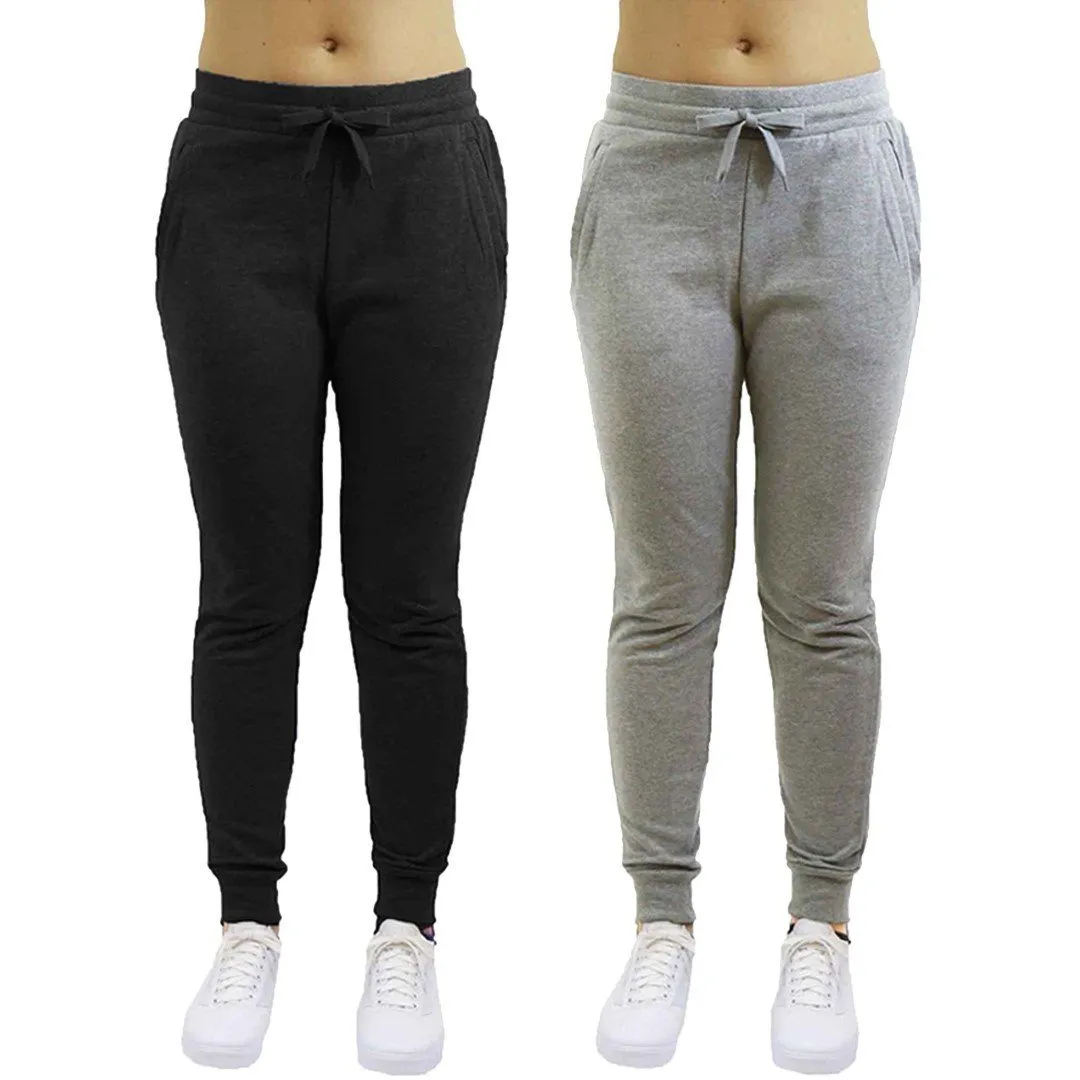 2-Pack: Galaxy By Harvic Women's Heavyweight Fleece-Lined Joggers