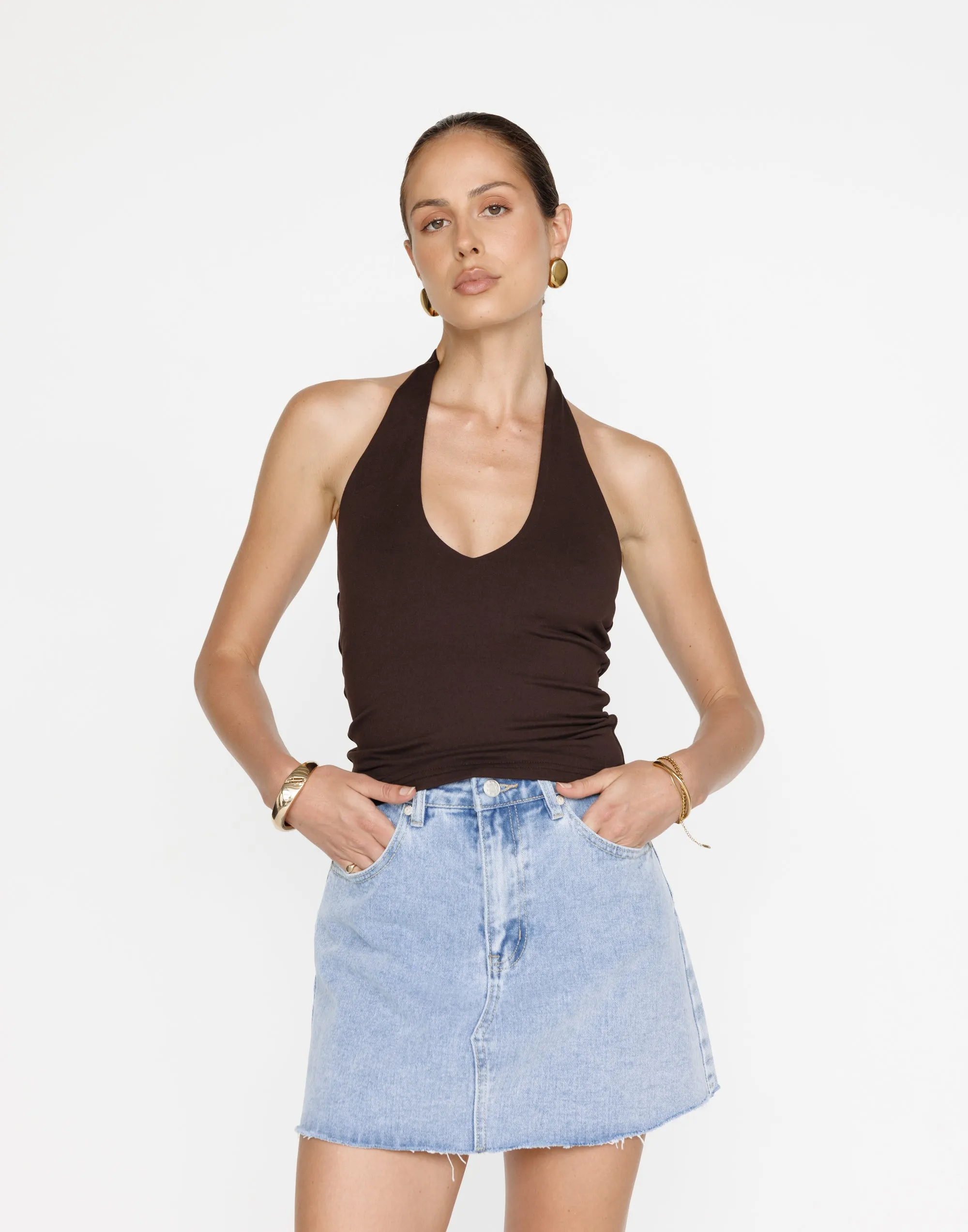 Asher Denim Mini Skirt (Light Vintage)