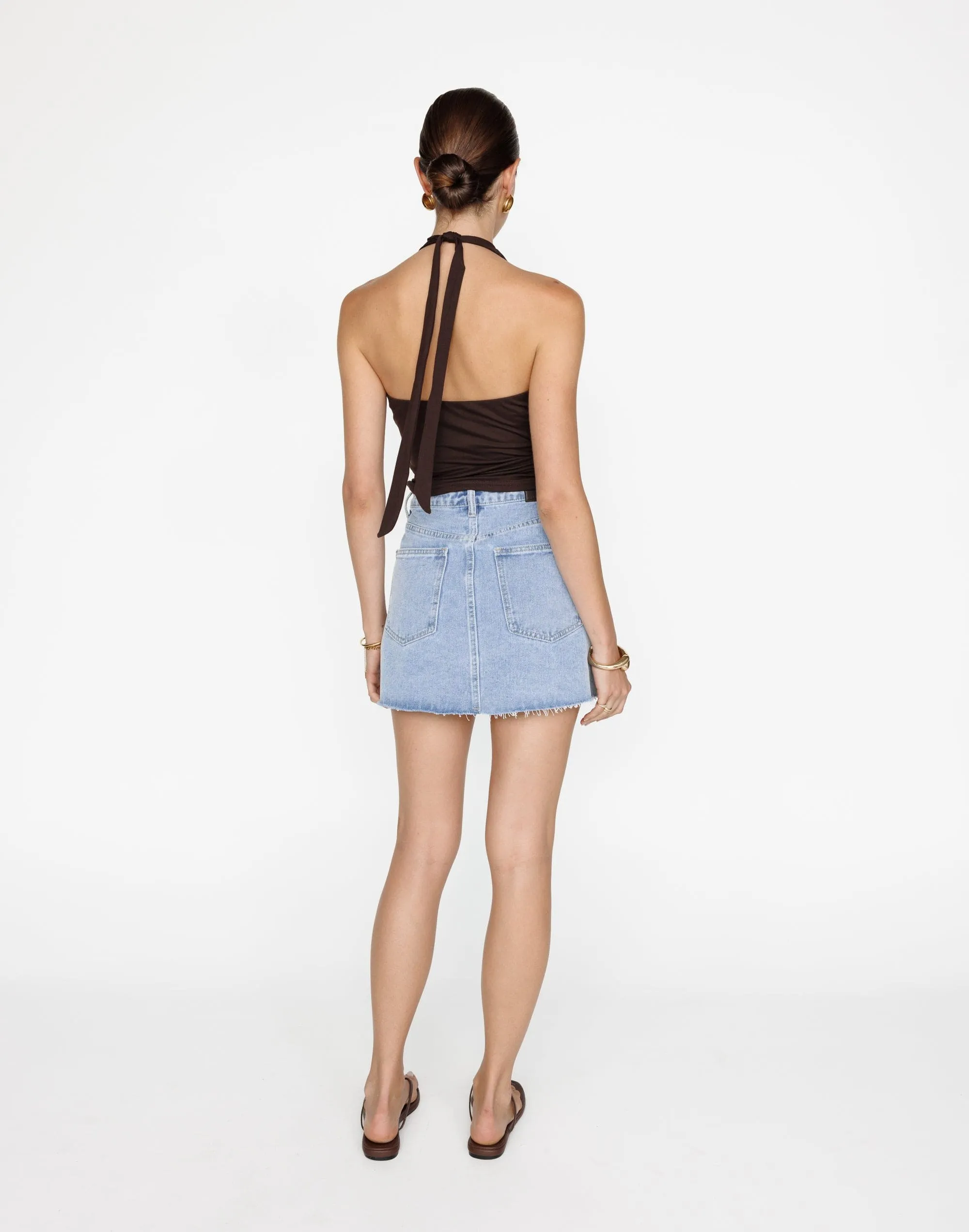 Asher Denim Mini Skirt (Light Vintage)