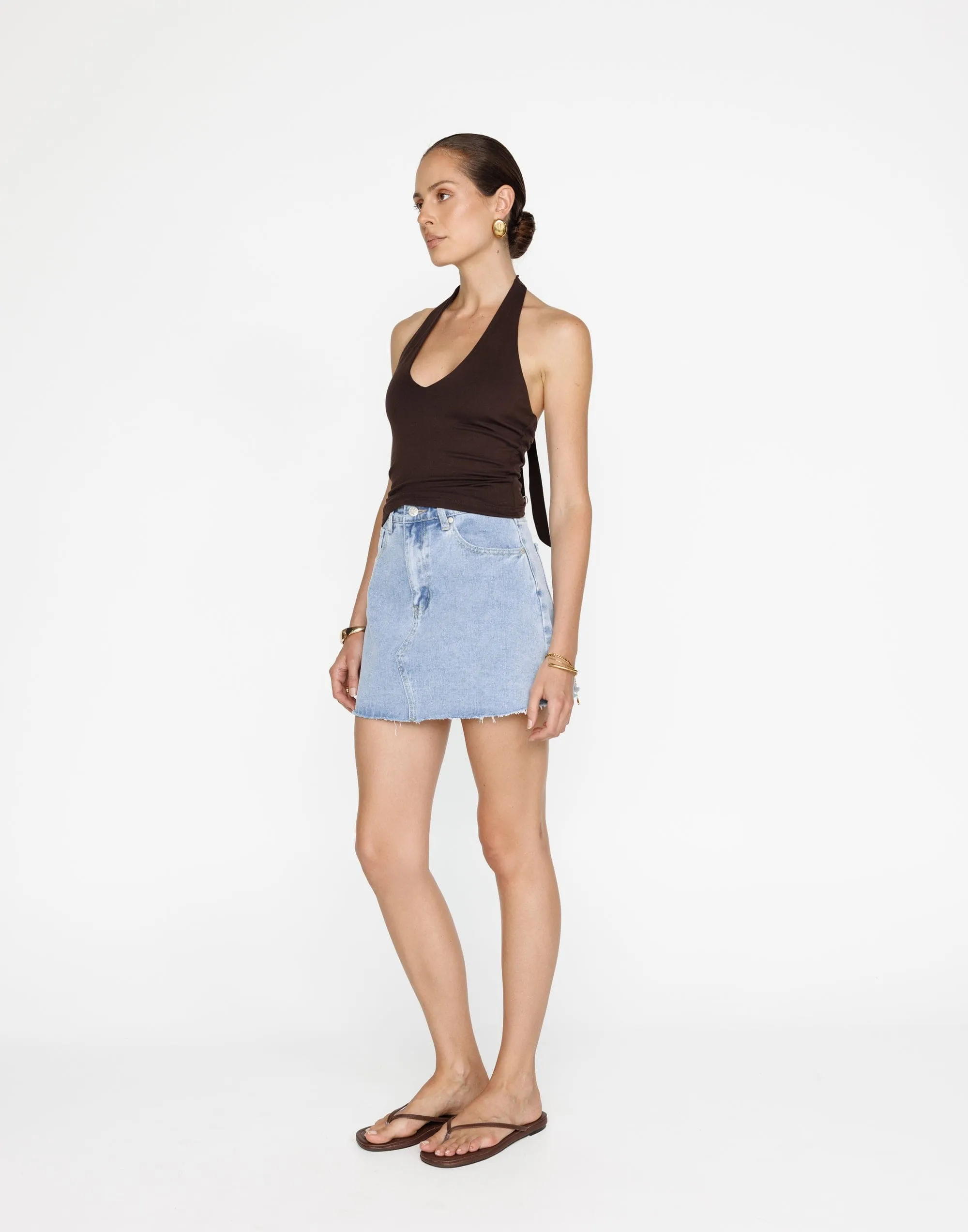 Asher Denim Mini Skirt (Light Vintage)