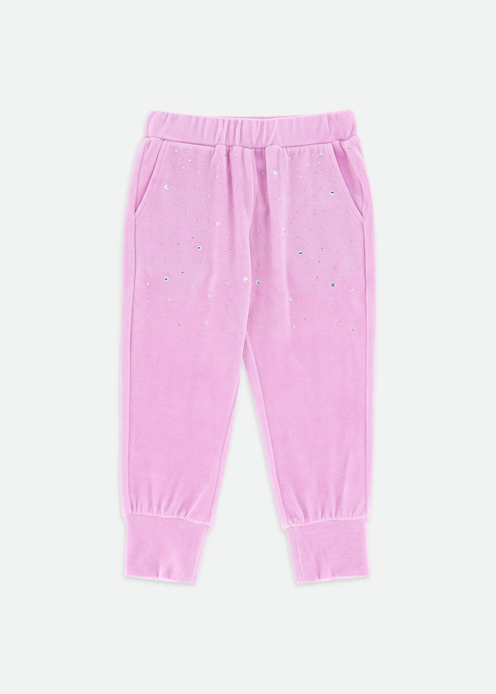 Bijou Crystal Velour Jogger Orchid Pink