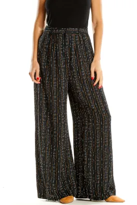 Black Striped Bohemian Palazzo Pants