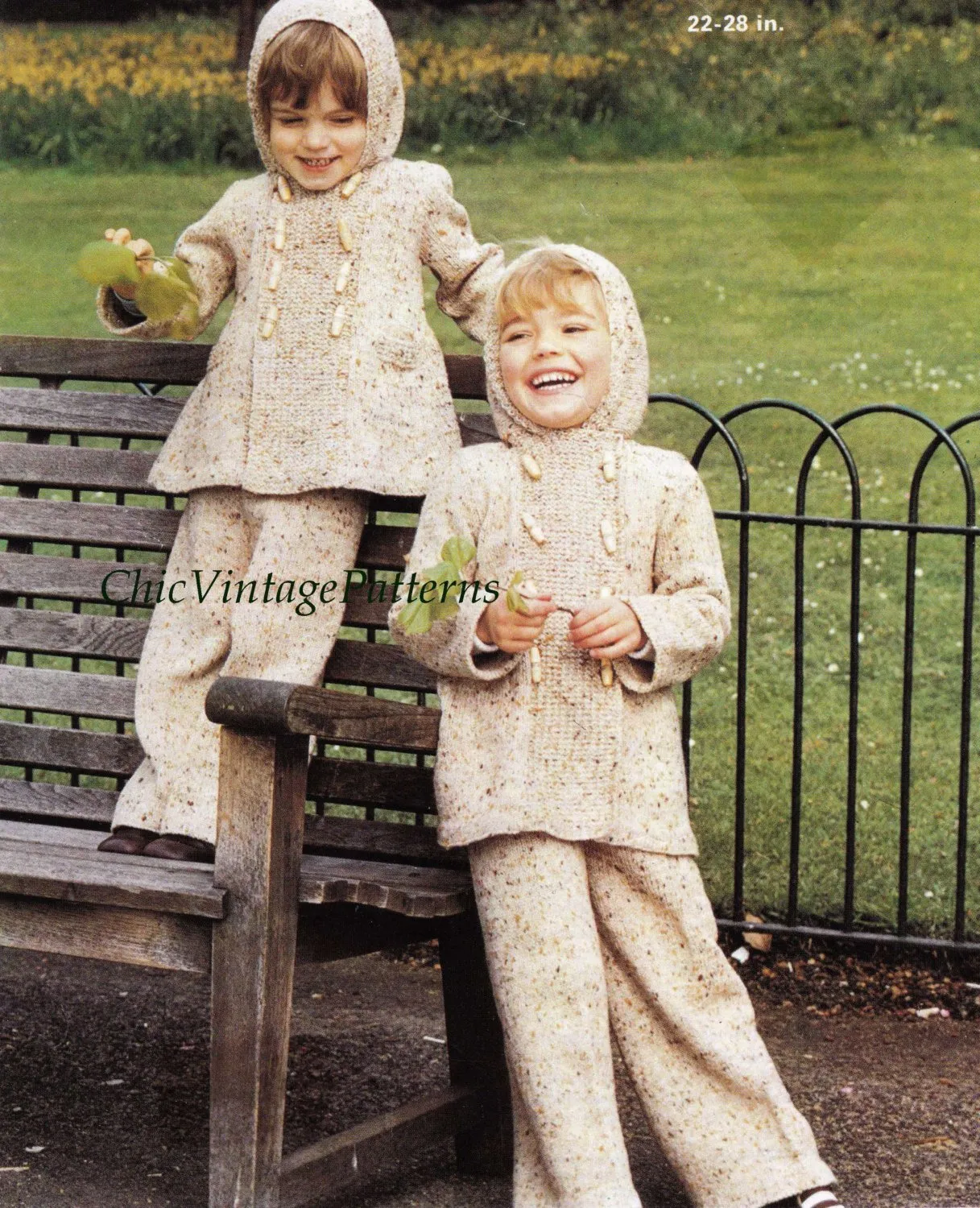 Children's Jacket and Pants Knitting Pattern, Hooded Coat and Pants, Digital Pattern