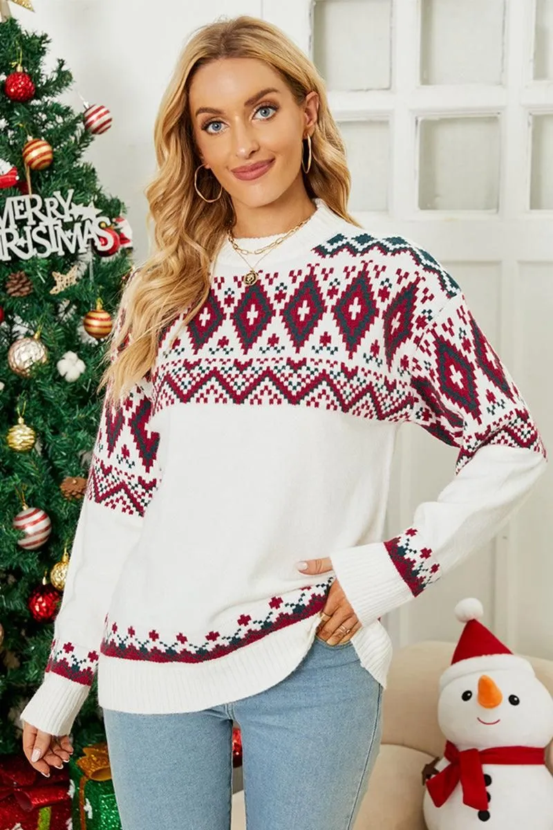 CHRISTMAS PATTERN KINTTED SWEATER TOP