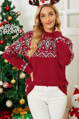 CHRISTMAS PATTERN KINTTED SWEATER TOP