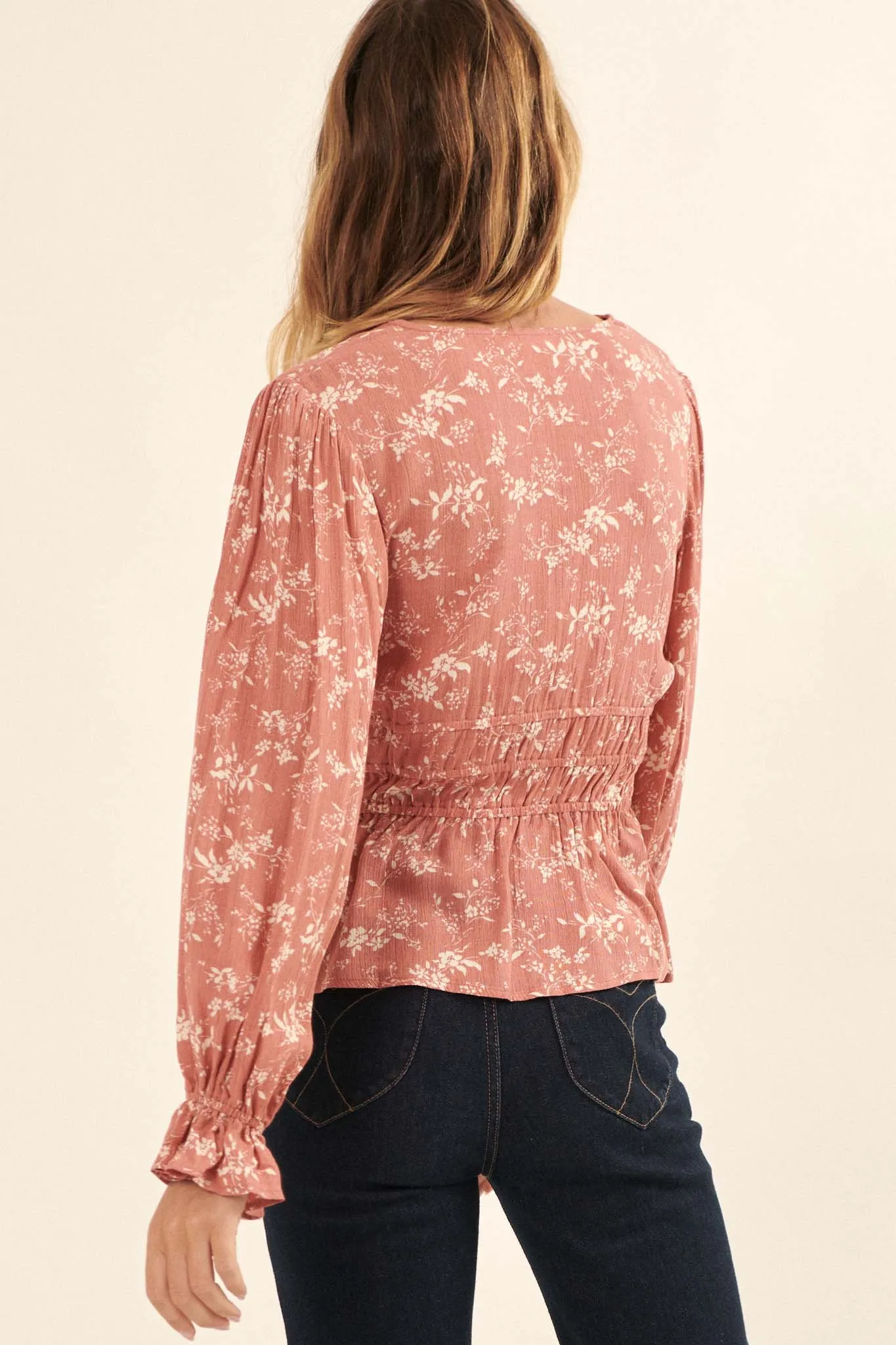 Effortless Elegance Floral Button-Front Top