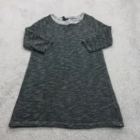 GAP Womens Sweater Dress Knitted 3/4 Sleeves Crew Neck Black Size Medium