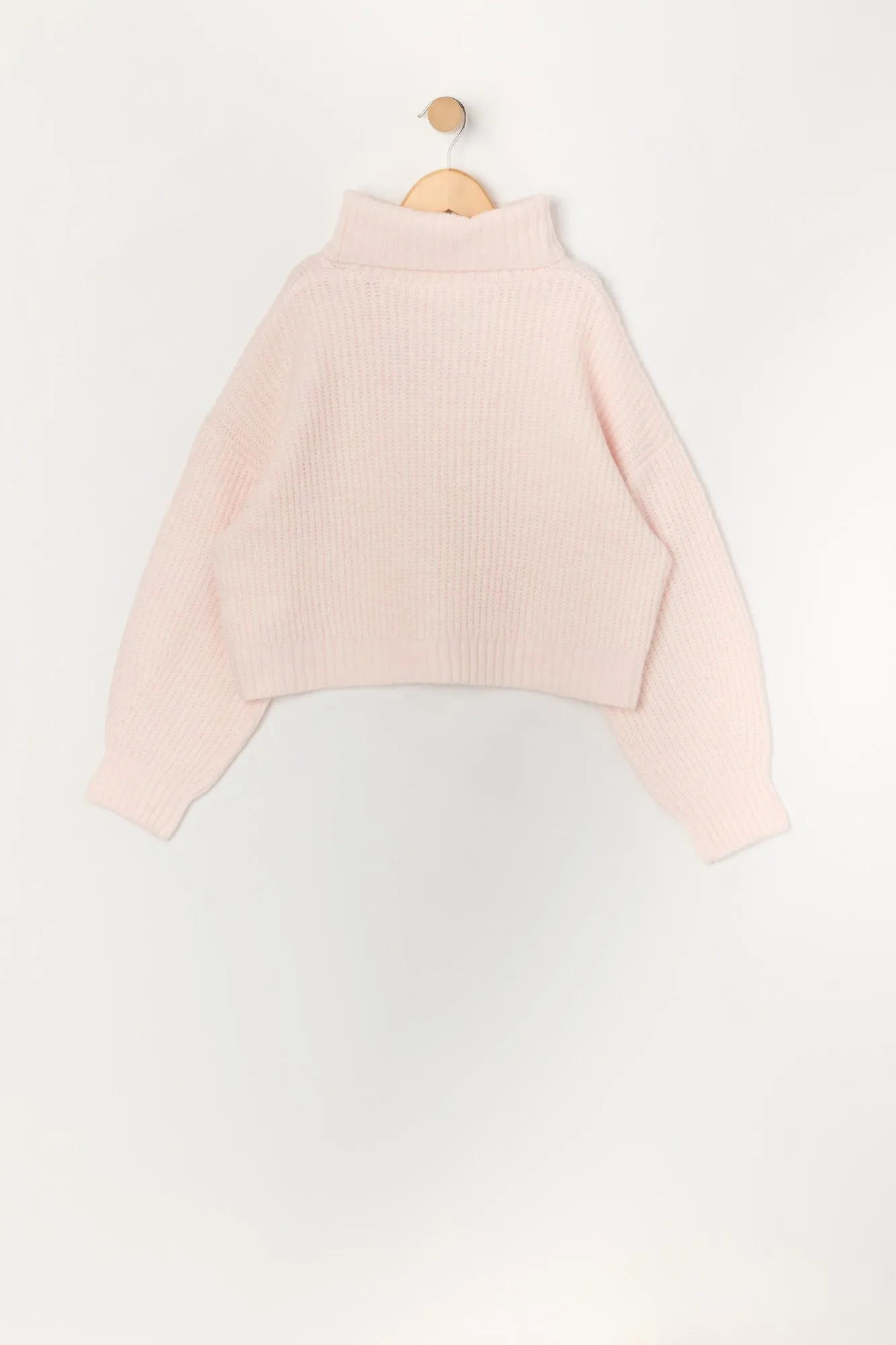 Girls Cable Knit Turtleneck Sweater