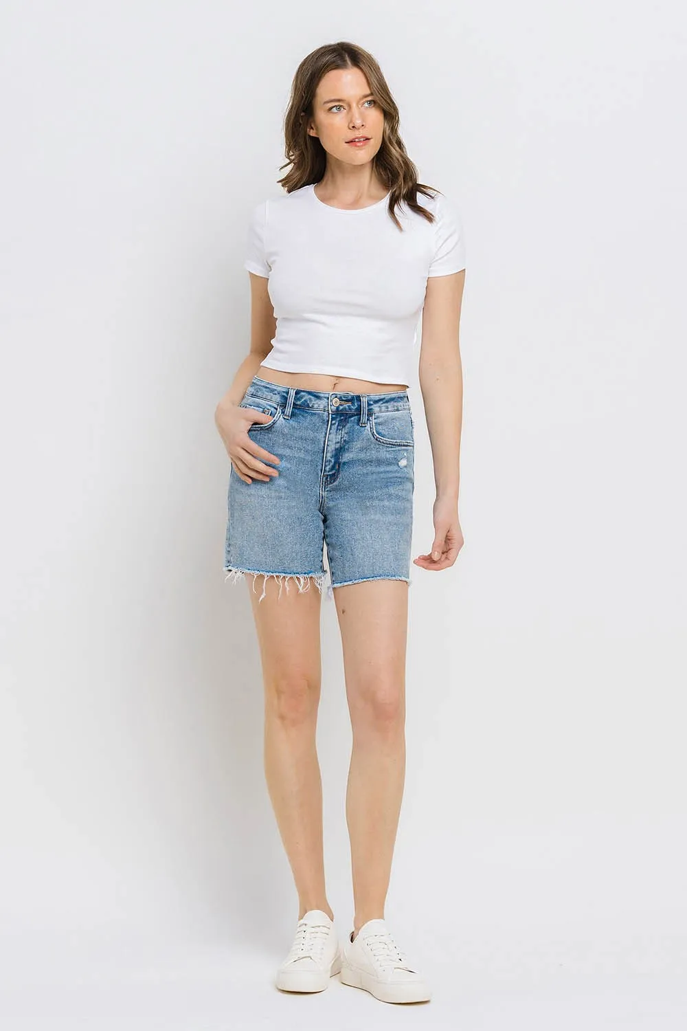 High Rise Denim Shorts