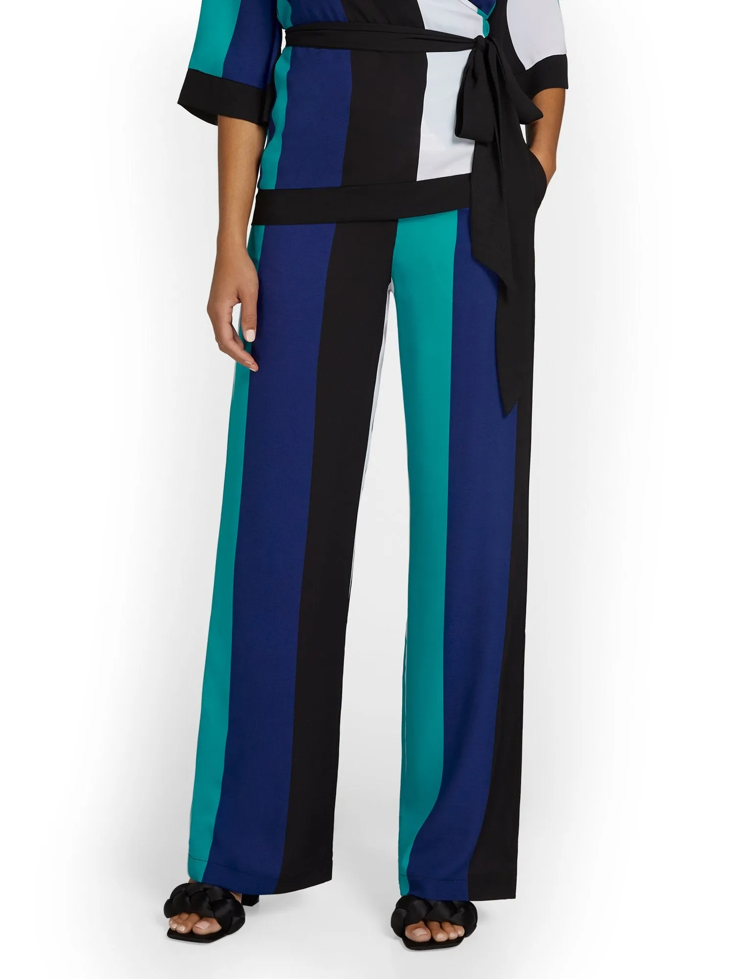 High-Waisted Striped Palazzo Pant