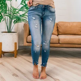 KanCan Addison Hem Detail Distressed Skinny Jeans FINAL SALE