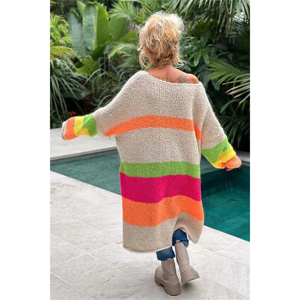 Knitted Oversized Peace Long Sweater Dress