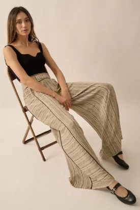 Life's Journey Striped Geo-Print Wide-Leg Pants