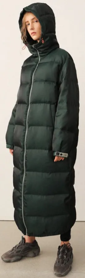 Long Hooded Puffer Down Coat