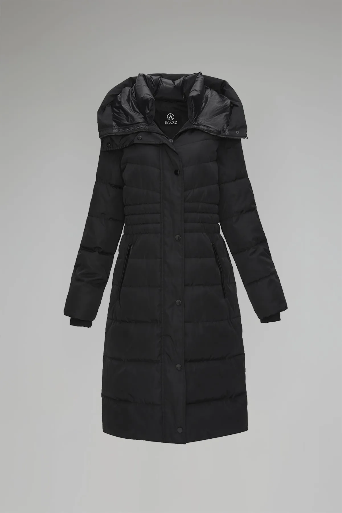 Long Puffer Coat with drop hood