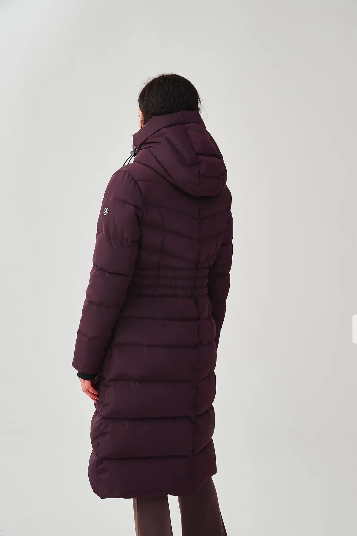 Long Puffer Coat with drop hood