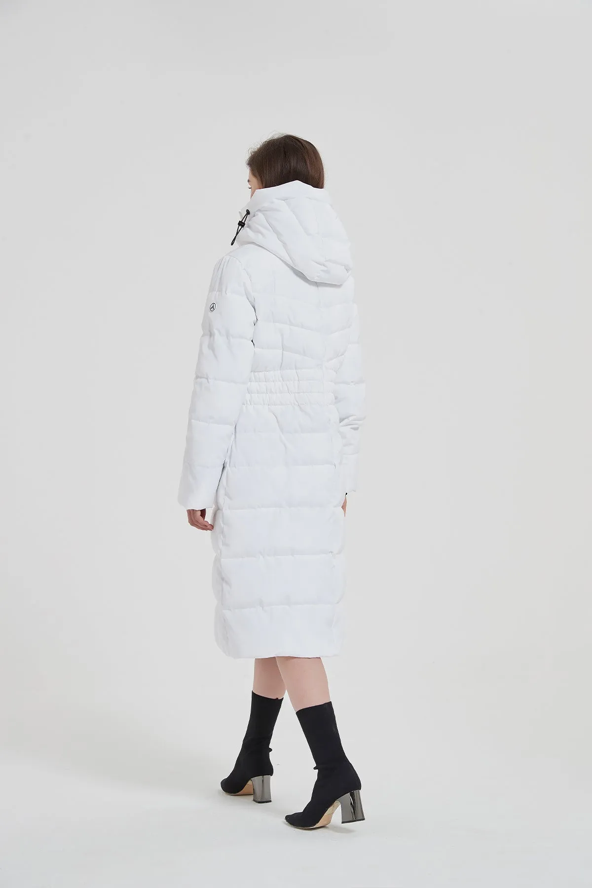 Long Puffer Coat with drop hood