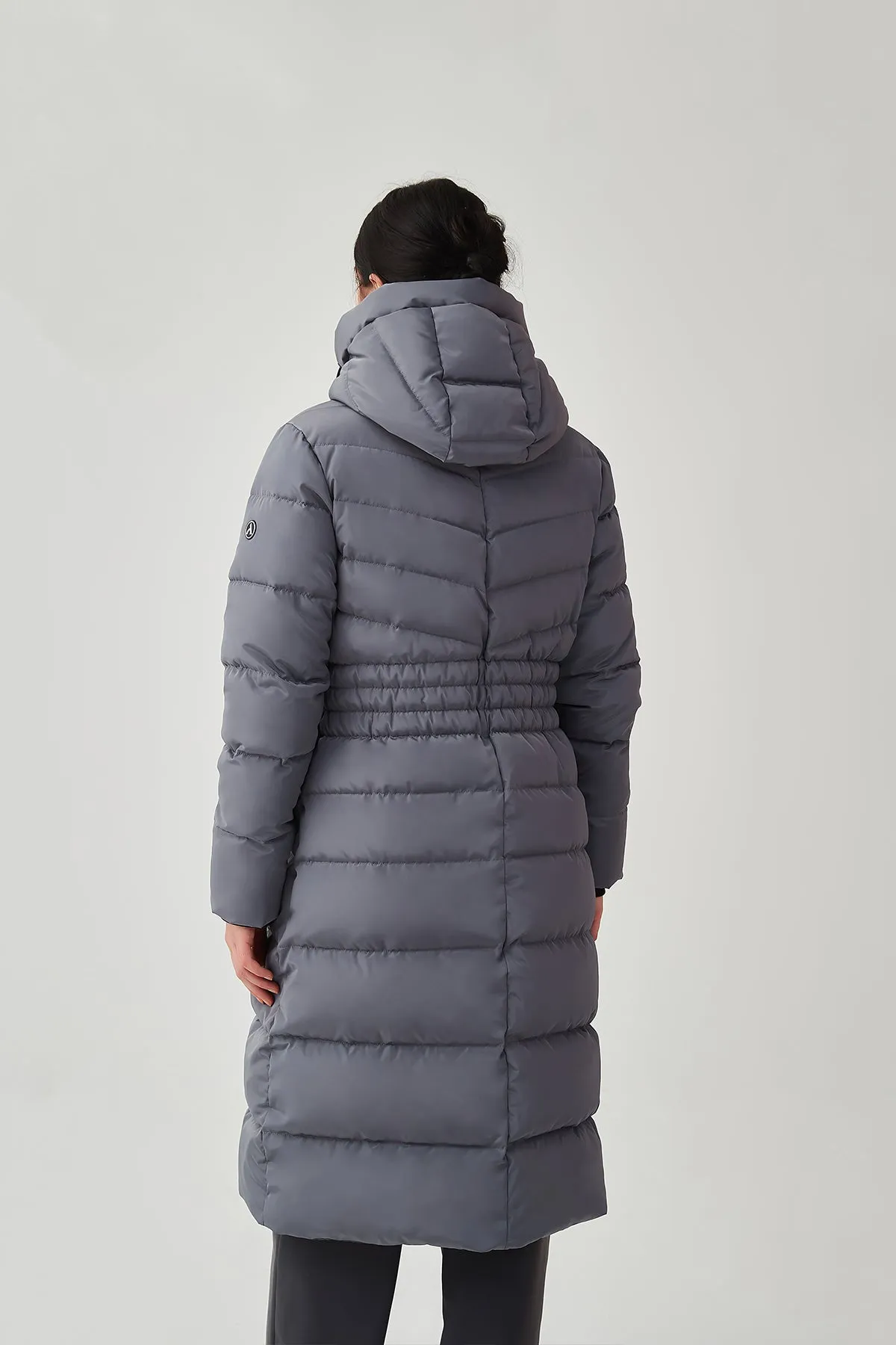 Long Puffer Coat with drop hood