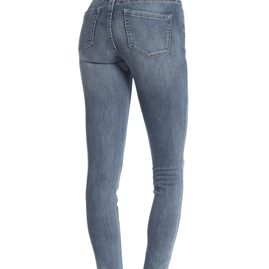 Mid-Rise Distressed Skinny Jeans