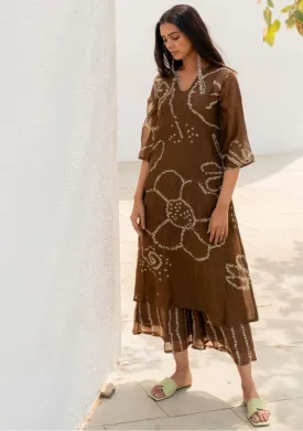 Rosewood Bandhani Kurta Set