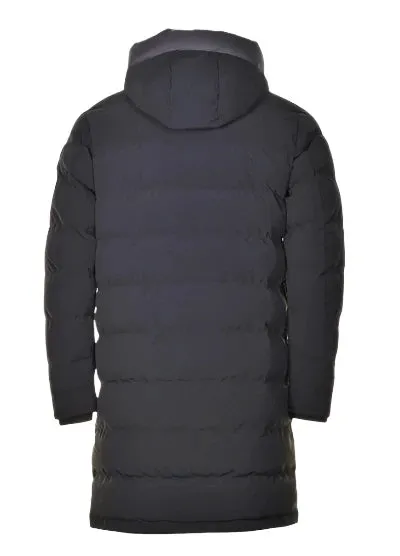 Sandbanks Branksome Long Puffer Jacket: BLACK