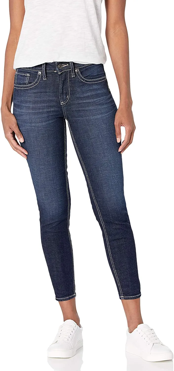 Silver Jeans Women's Suki Curvy Fit Mid Rise Skinny Jeans