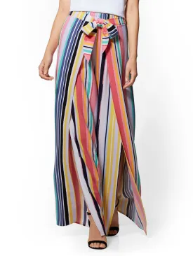 Tall Striped Side-Tie Palazzo Pant - 7th Avenue