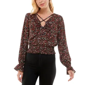 ULTRA FLIRT - Keyhole Peasant Blouse