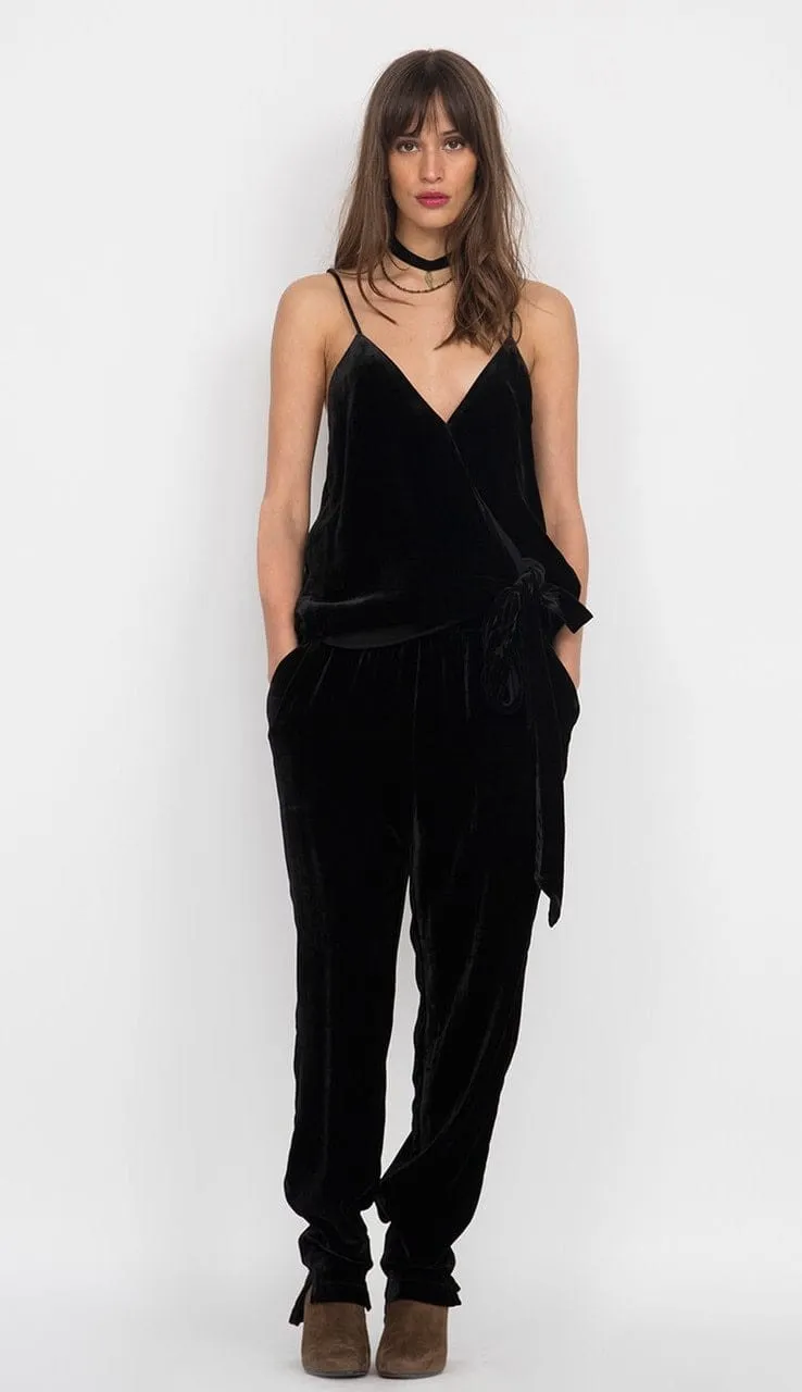 Velvet Slim Leg  Pant - Black or Navy